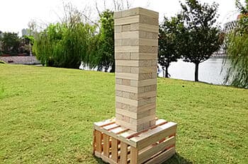 Giant Jenga goes great with our dj services